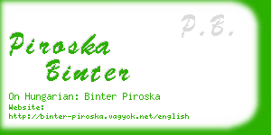 piroska binter business card